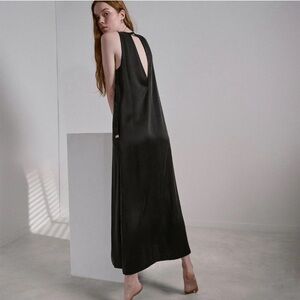 LUNYA Washable Silk Racer Dress Black